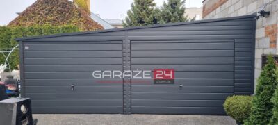 Garaż blaszany Premium 6,5x6m, spad w lewo, drzwi , wzmocniony profilem zamkniętym ocynkowanym
