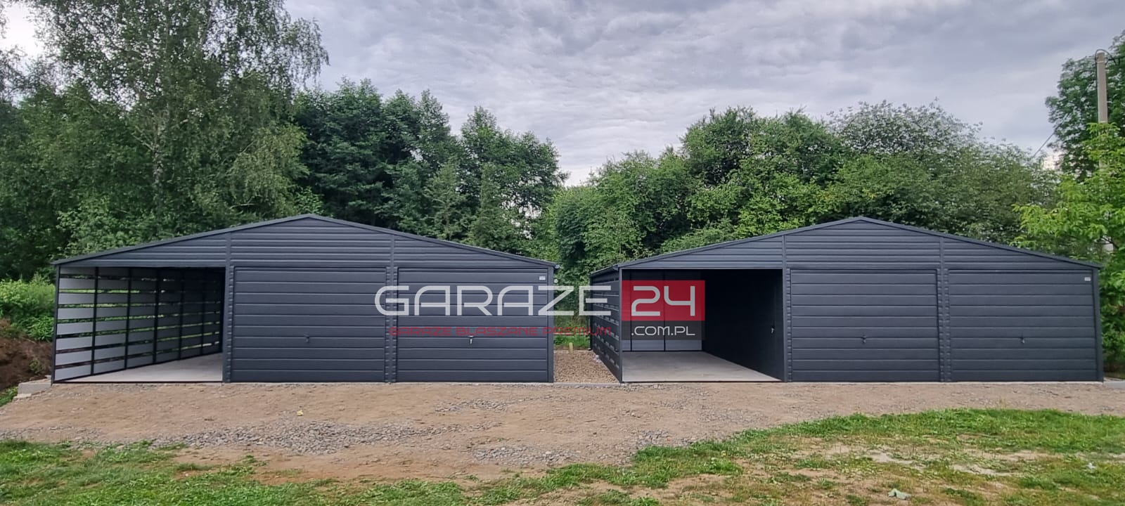 Garaż blaszany PREMIUM 9m szeroki ( 6m garaż + 3m wiata ) 6m długi ,wzmocniony profilem zamkniętym ocynkowanym - obrazek 2